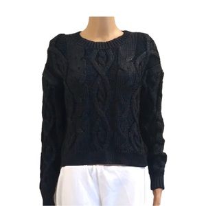 Kaari Blue Cable Knit Sweater